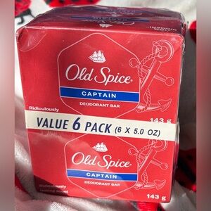 Old Spice CAPTAIN Bar Soap, 6 Big Bars, 5 oz Each Deodorant Soap